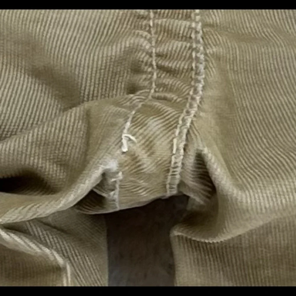 True Religion Ricky Corduroy Khaki Pants Mens 36 Tan Straight Leg Distressed